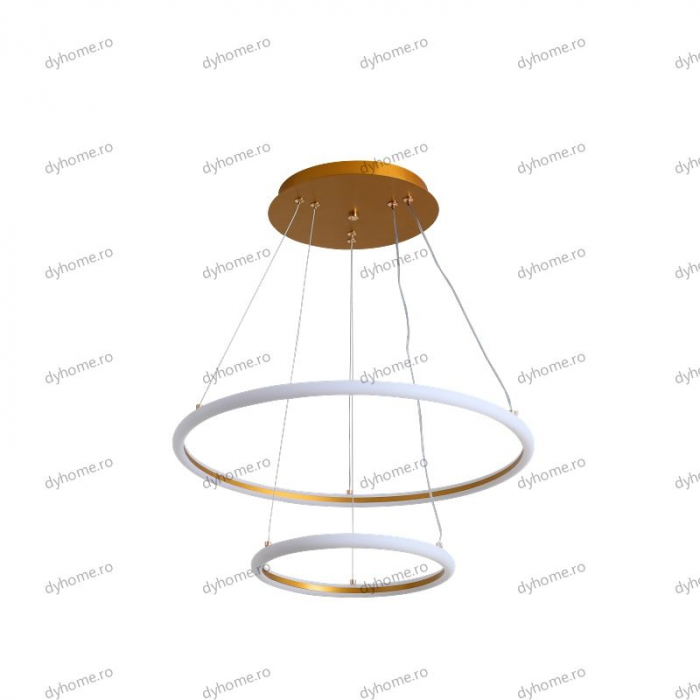 Lustra LED circular design auriu cu telecomanda, dimabila, 92W [2]