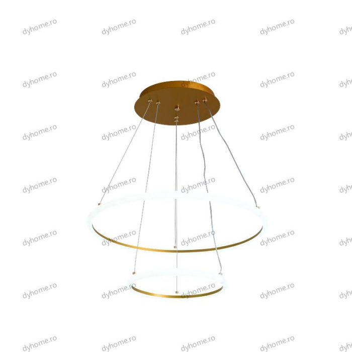Lustra LED circular design auriu cu telecomanda, dimabila, 92W [5]