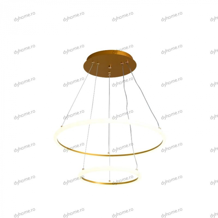 Lustra LED circular design auriu cu telecomanda, dimabila, 92W [4]