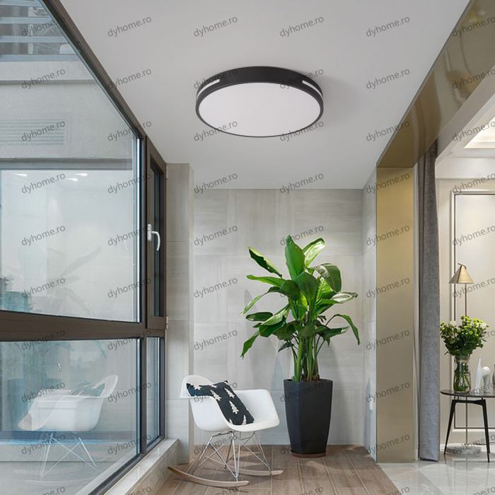 Lustra LED circular design negru, dimabila, 72W [1]