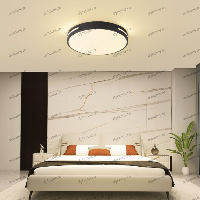 Lustra LED circular design negru, dimabila, 72W [4]