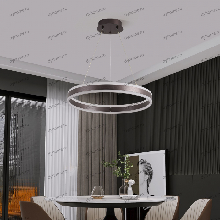 Lustra LED circular design maro cu telecomanda, dimabila, 124W [1]