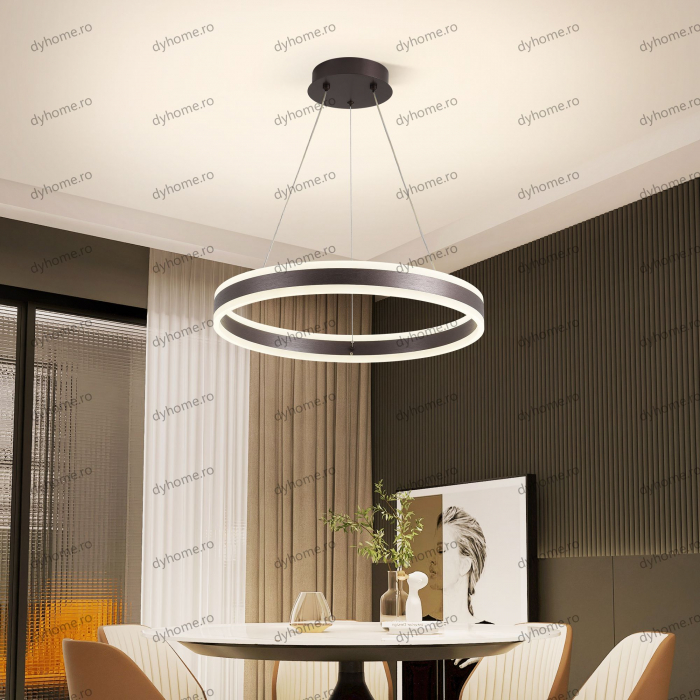 Lustra LED circular design maro cu telecomanda, dimabila, 124W [3]