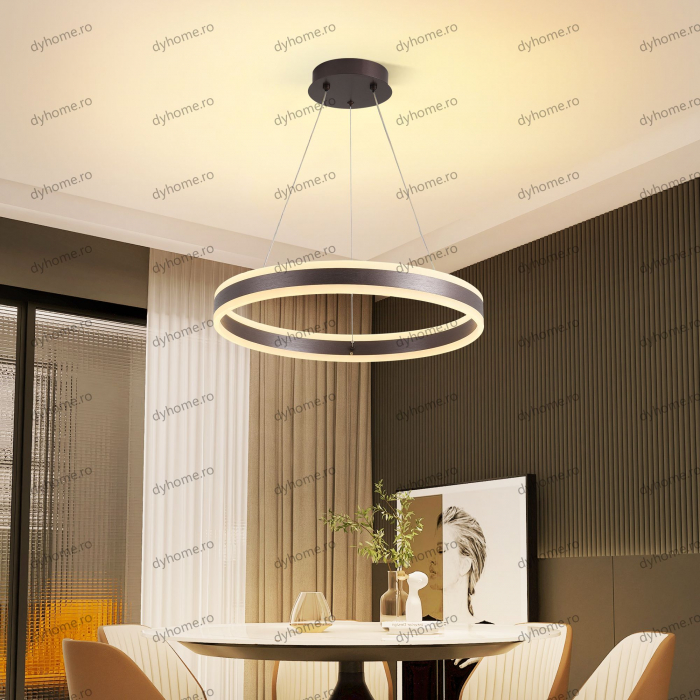 Lustra LED circular design maro cu telecomanda, dimabila, 124W [4]