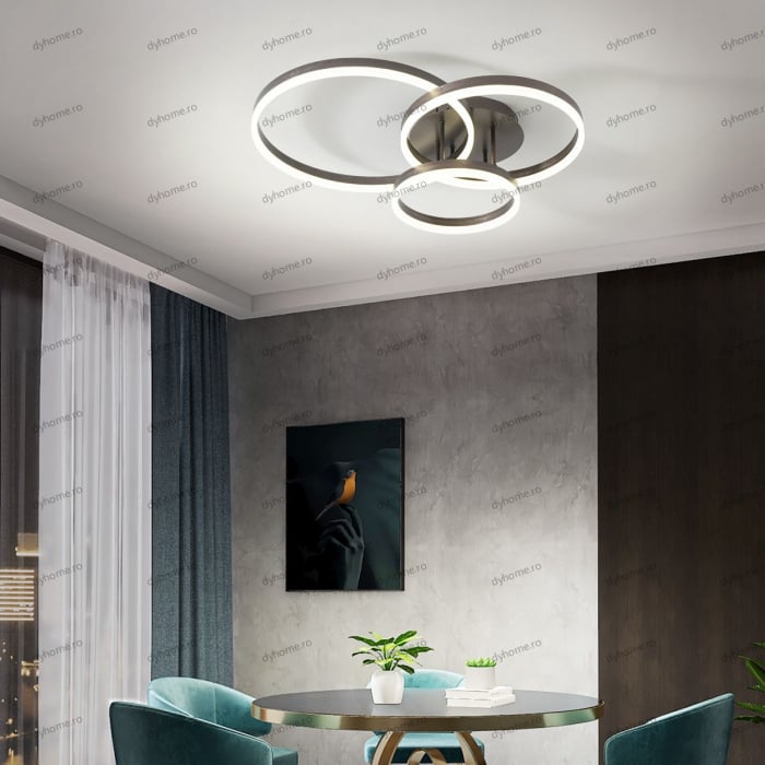 Lustra LED circular design maro cu telecomanda, dimabila, 154W [1]