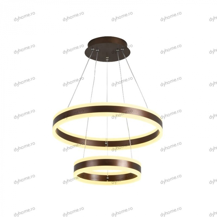 Lustra LED circular design maro cu telecomanda, dimabila, 204W [3]