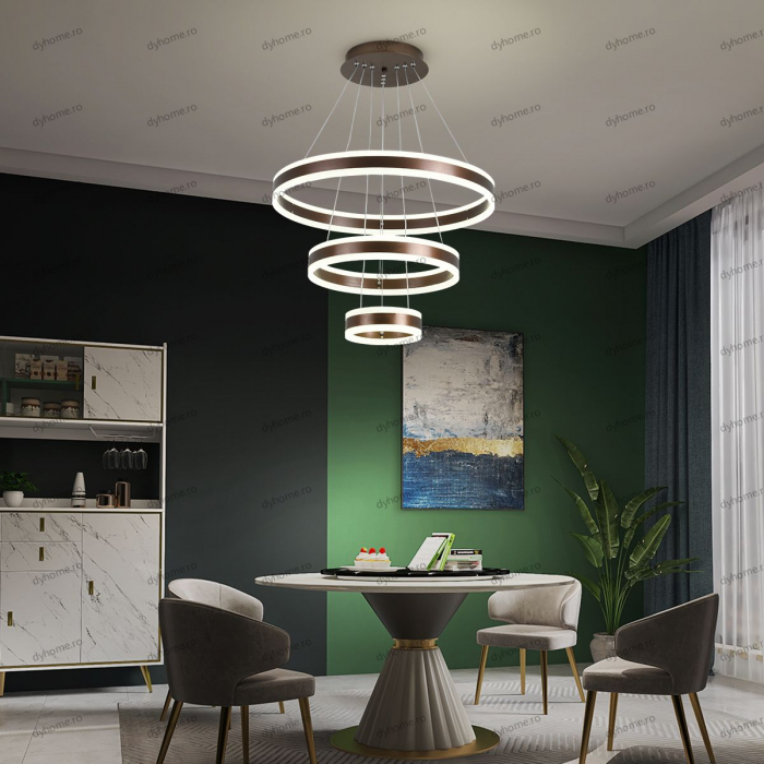 Lustra LED circular design maro cu telecomanda, dimabila, 328W [1]