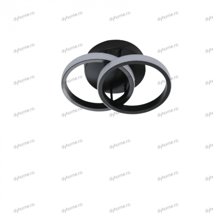 Lustra LED circular design negru, 3 tipuri de lumina, 28W [2]