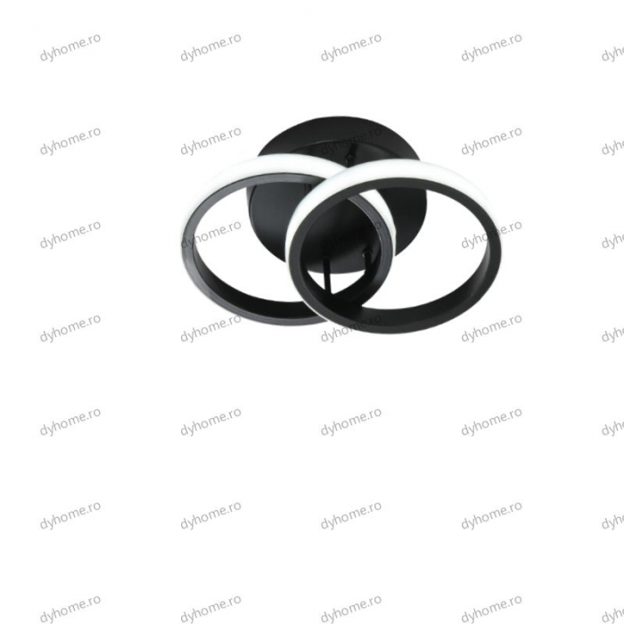 Lustra LED circular design negru, 3 tipuri de lumina, 28W [5]