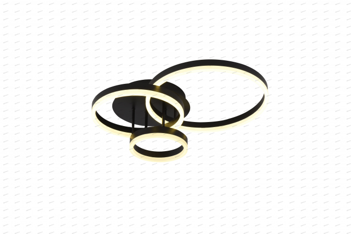 Lustra LED circular design negru cu telecomanda, dimabila, 112W [3]