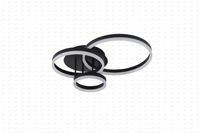 Lustra LED circular design negru cu telecomanda, dimabila, 112W [2]