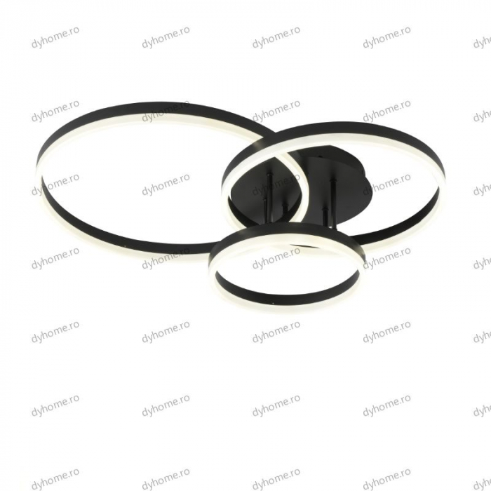 Lustra LED circular design negru cu telecomanda, dimabila, 154W [4]