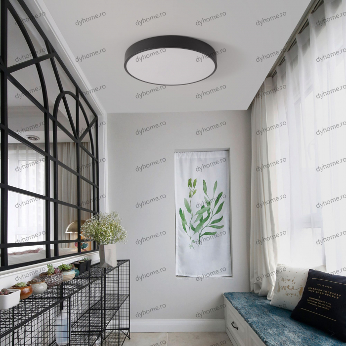 Lustra LED circular design negru, dimabila, 48W [1]