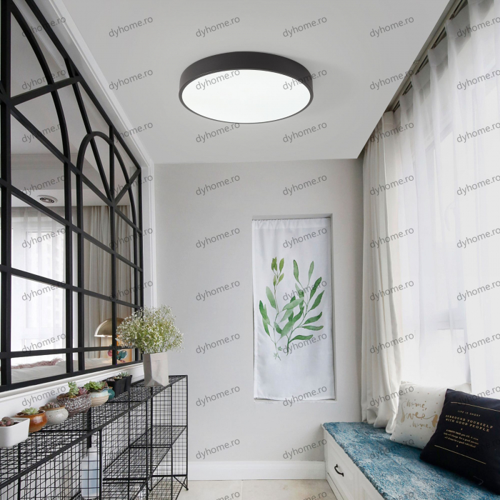 Lustra LED circular design negru, dimabila, 48W [2]