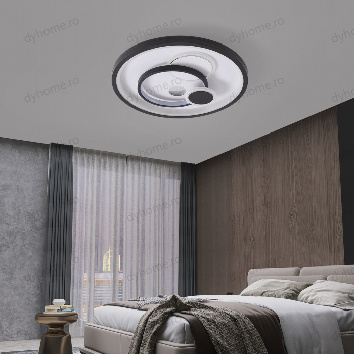 Lustra LED circular design Negru si Alb cu telecomanda, dimabila, 128W [4]
