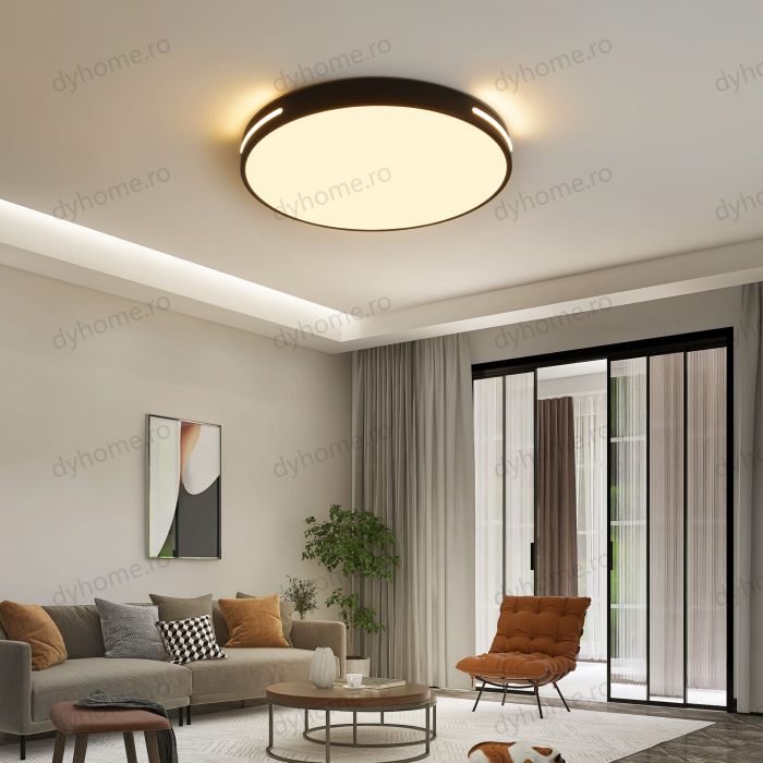 Lustra LED circular design Negru si Alb cu telecomanda, dimabila, Diametru 500 mm, 120W [3]