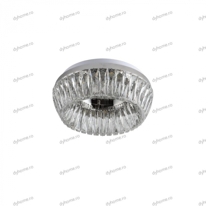 Lustra LED cristal circular design, 400mm, telecomanda, dimabila, 144W [2]