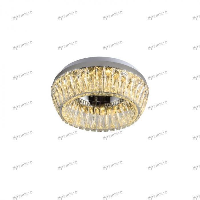 Lustra LED cristal circular design, 400mm, telecomanda, dimabila, 144W [3]