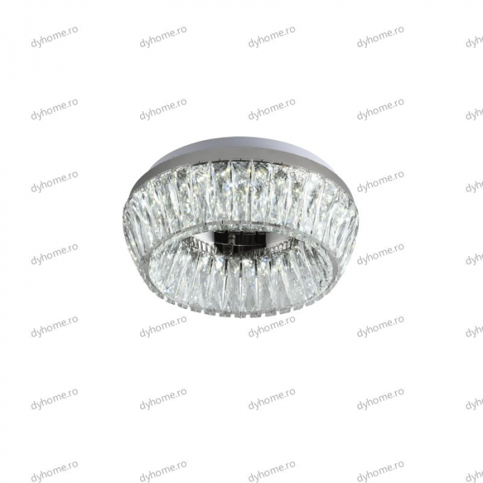 Lustra LED cristal circular design, 400mm, telecomanda, dimabila, 144W [5]