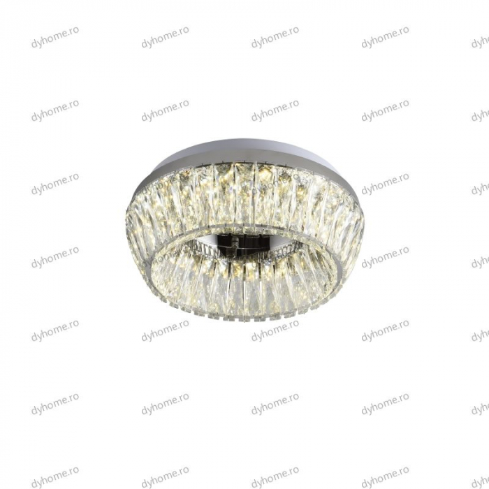 Lustra LED cristal circular design, 400mm, telecomanda, dimabila, 144W [4]