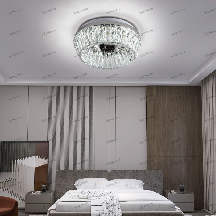 Lustra LED cristal circular design, 400mm, telecomanda, dimabila, 144W [1]