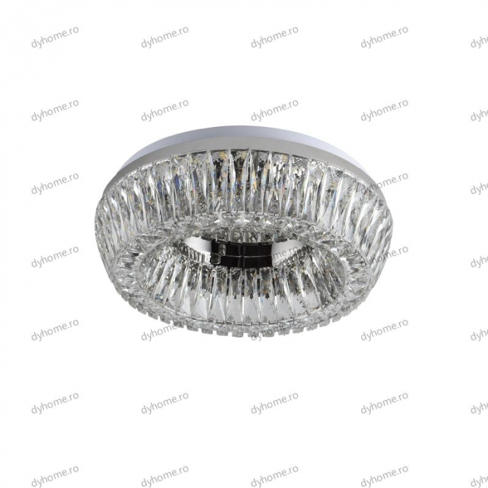 Lustra LED cristal circular design, 500mm, telecomanda, dimabila, 200W [2]