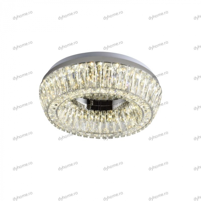 Lustra LED cristal circular design, 500mm, telecomanda, dimabila, 200W [4]