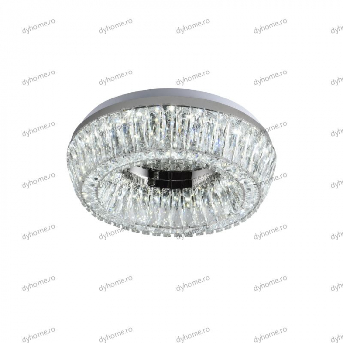 Lustra LED cristal circular design, 500mm, telecomanda, dimabila, 200W [5]