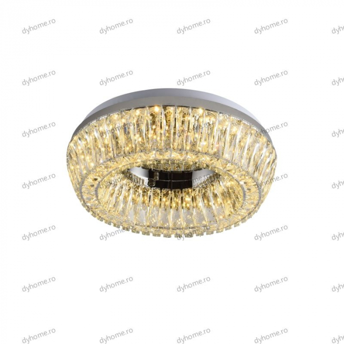Lustra LED cristal circular design, 500mm, telecomanda, dimabila, 200W [3]