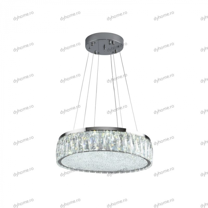 Lustra LED cristal circular design, 500mm, telecomanda, dimabila, 216W [5]