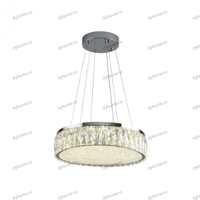 Lustra LED cristal circular design, 500mm, telecomanda, dimabila, 216W [4]