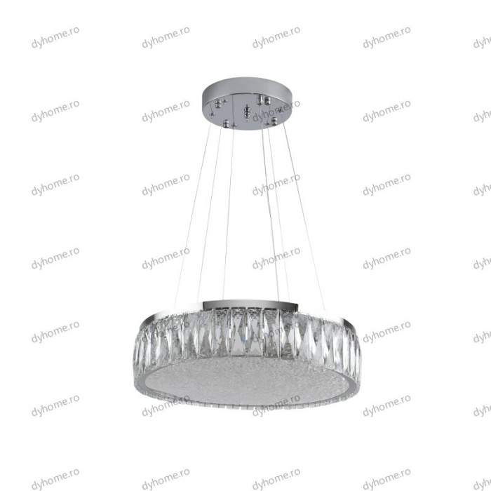 Lustra LED cristal circular design, 500mm, telecomanda, dimabila, 216W [2]