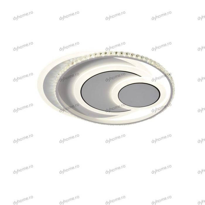 Lustra LED cristal circular design alb cu telecomanda, dimabila, 180W [4]