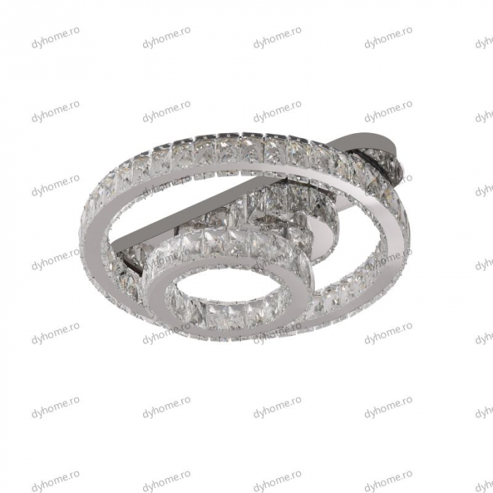 Lustra LED cristal circular design cu telecomanda, dimabila, 100W [2]