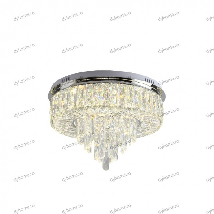 Lustra LED cristal circular design cu telecomanda, dimabila, 100W [5]