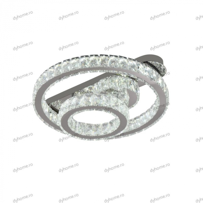 Lustra LED cristal circular design cu telecomanda, dimabila, 100W [5]