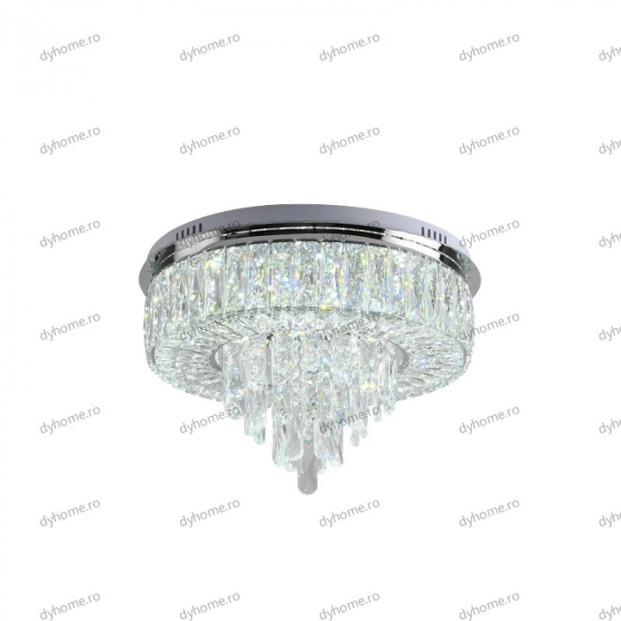 Lustra LED cristal circular design cu telecomanda, dimabila, 100W [6]