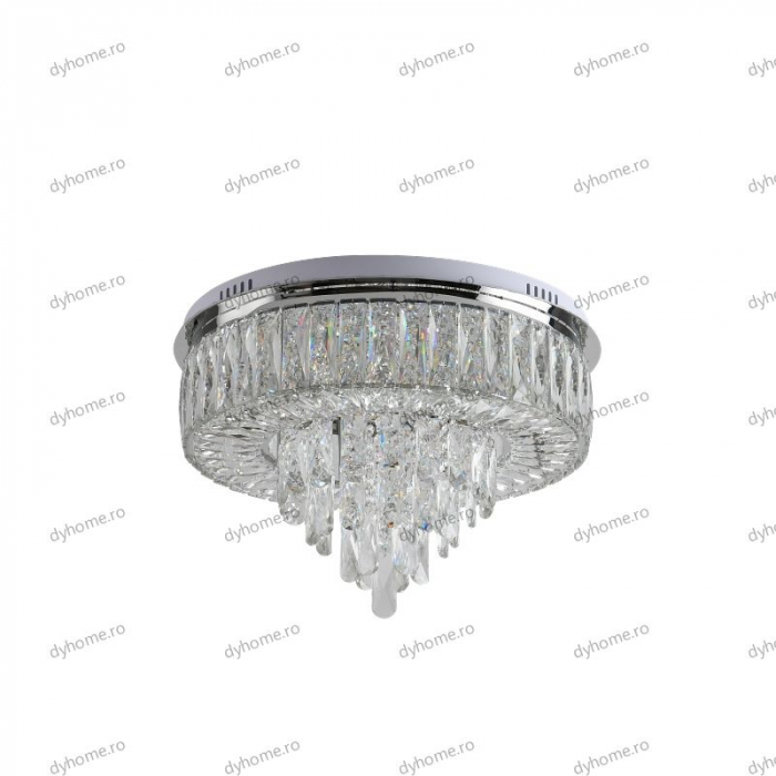 Lustra LED cristal circular design cu telecomanda, dimabila, 100W [3]