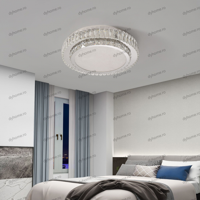 Lustra LED cristal circular design cu telecomanda, dimabila, 120W [1]