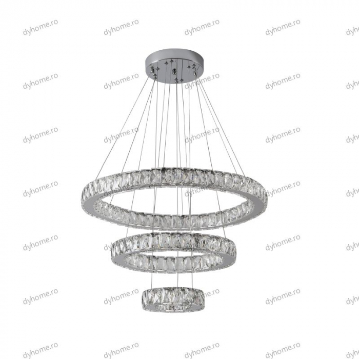Lustra LED cristale circular design cu telecomanda, dimabila, 184W [2]