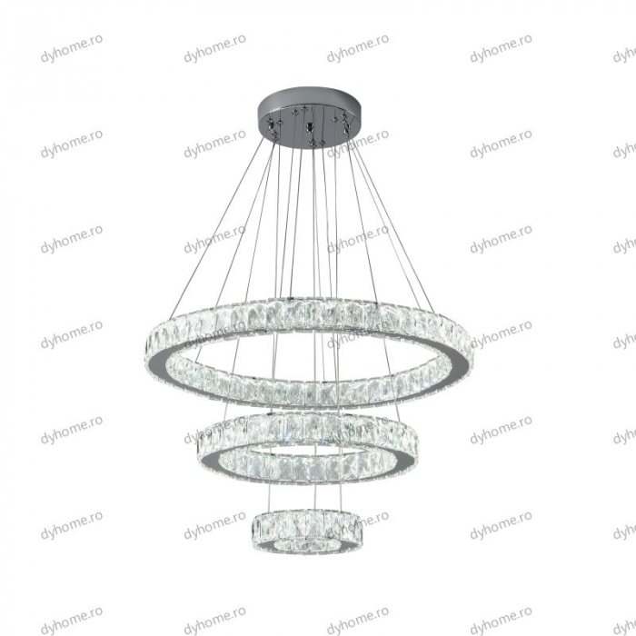 Lustra LED cristale circular design cu telecomanda, dimabila, 184W [5]