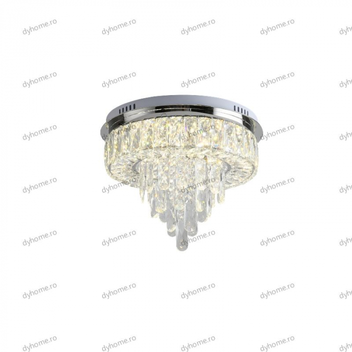 Lustra LED cristal circular design cu telecomanda, dimabila, 64W [5]