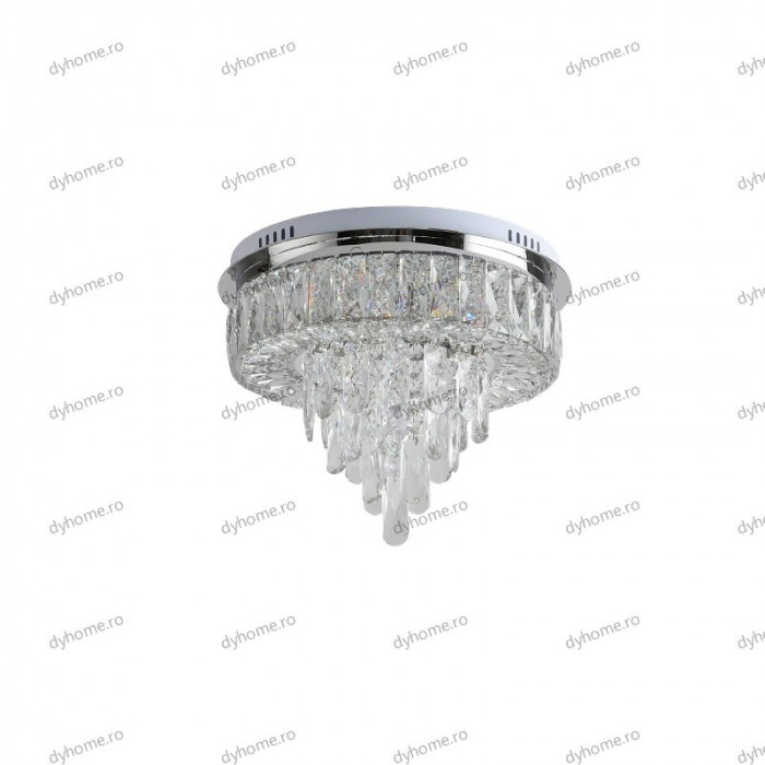 Lustra LED cristal circular design cu telecomanda, dimabila, 64W [3]
