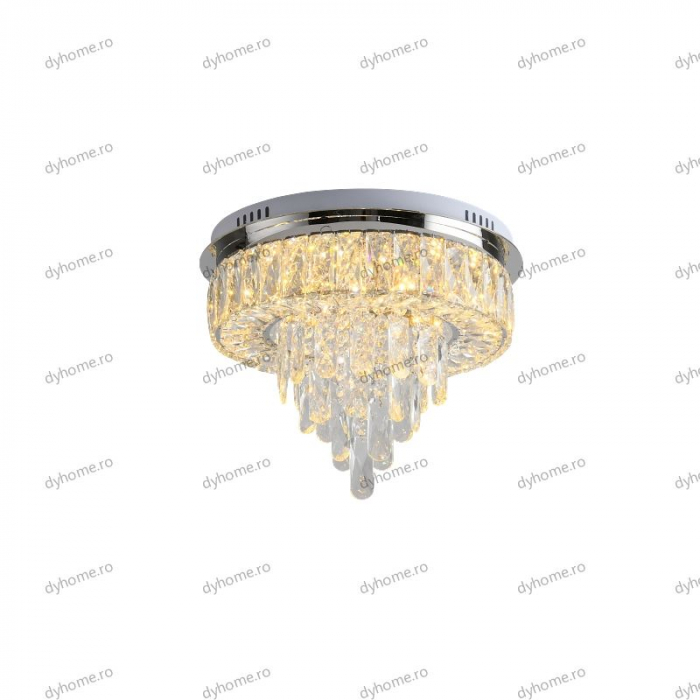 Lustra LED cristal circular design cu telecomanda, dimabila, 64W [4]