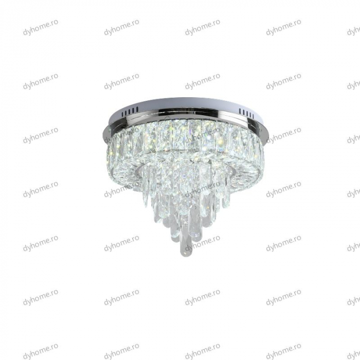 Lustra LED cristal circular design cu telecomanda, dimabila, 64W [6]