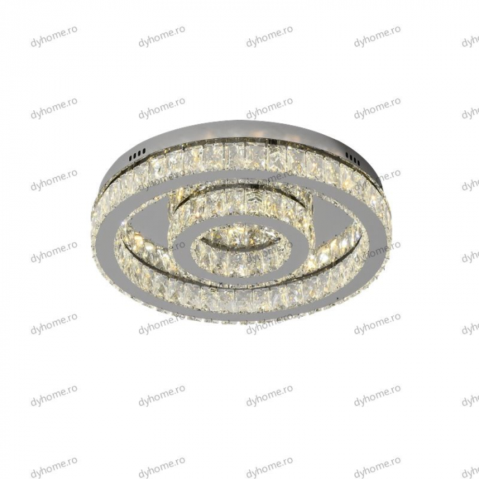 Lustra LED cristal circular design cu telecomanda, dimabila, 84W [4]