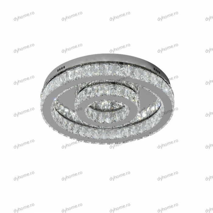 Lustra LED cristal circular design cu telecomanda, dimabila, 84W [5]
