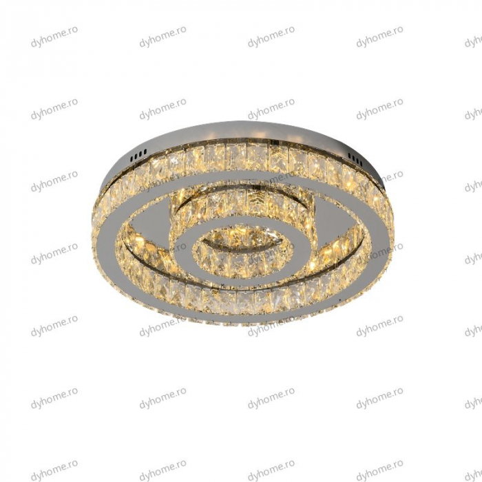Lustra LED cristal circular design cu telecomanda, dimabila, 84W [3]