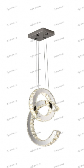 Lustra LED  cristal letter design O and C, telecomanda, dimabila, 50W [4]