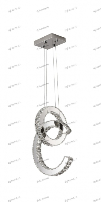 Lustra LED  cristal letter design O and C, telecomanda, dimabila, 50W [2]